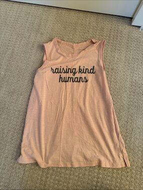 Grayson Threads Soft Pink 'Raising Kind Humans' Sleeveless Tank sz M
